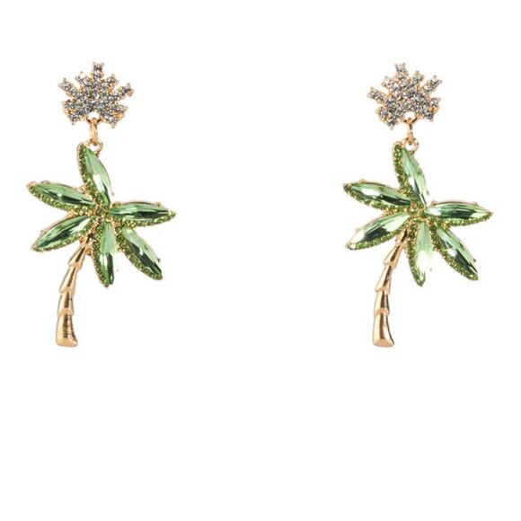 Bohemian palm earrings A543 - Picture 1 of 6